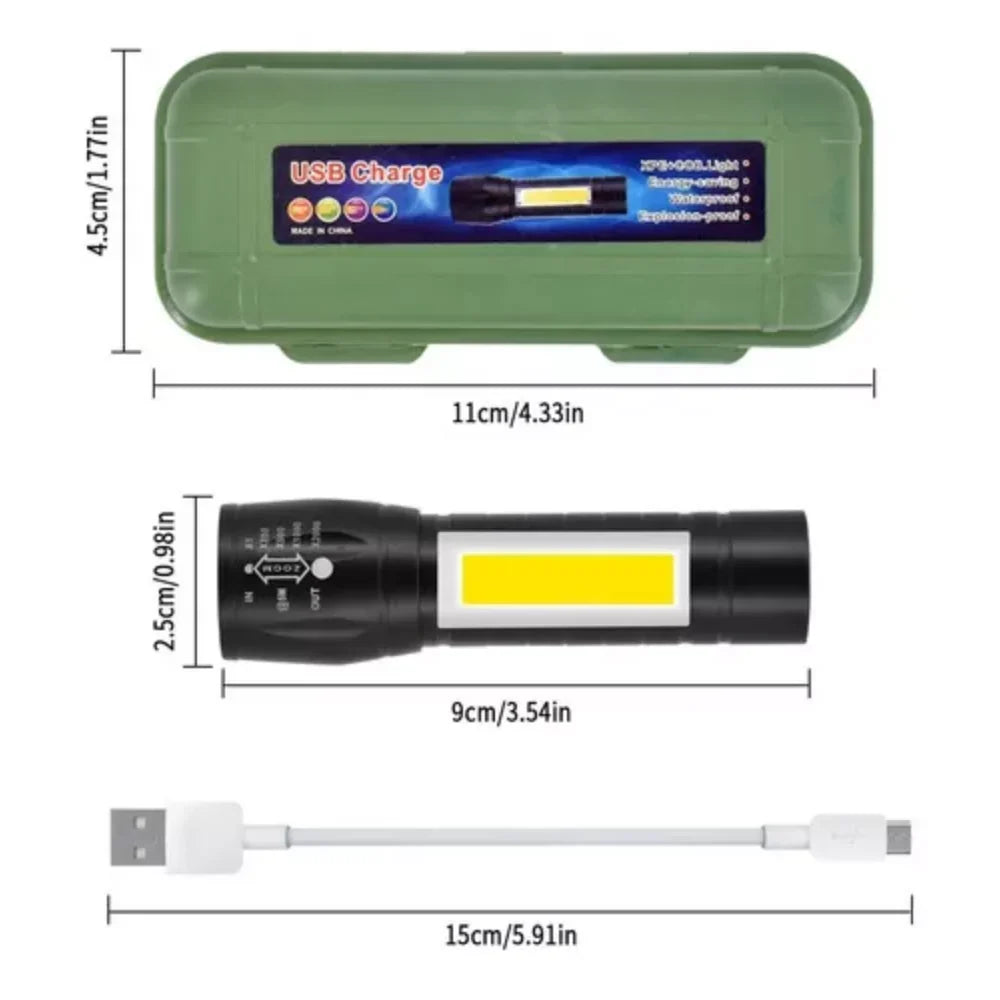 Linterna Tactica Led Recargable Usb 511 X2 UNIDADES